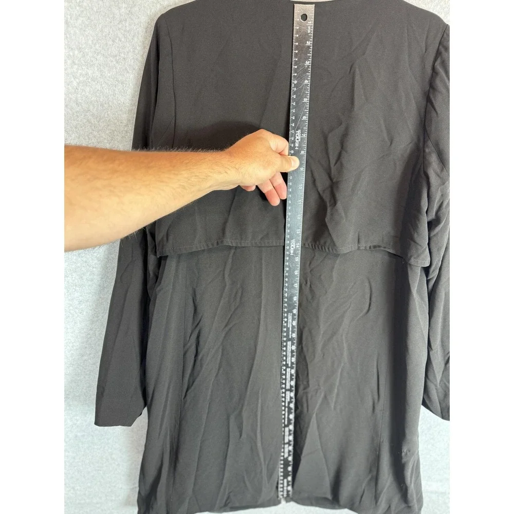 Romeo Juliet Couture Jacket Womens Large Black Long Open Front Drape Lightweight